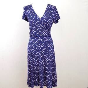 Lands’ End Viscose Wrap Style Short Sleeve Midi Dress Size 6/8